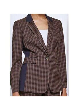 DKNY Long Sleeve One-Button Jacket‎ in Toffee - Size 16